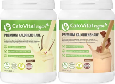 Produktbild von Trinknahrung Vegan Kalorien Shake zum Zunehmen | Astronautennahrung Vegan mit Kohlenhydraten Protein & Vitaminen | SPARSET Vanille + Schoko CaloVital