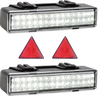Produktbild von 2x LED Rückfahrleuchte 146,5x32,8x50 mm Rückfahrscheinwerfer E20 mit 2 Dreieck