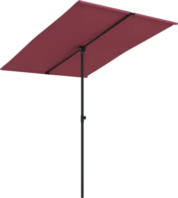 Image de Parasol de jardin et mât en aluminium 2x1,5 m rouge bordeaux