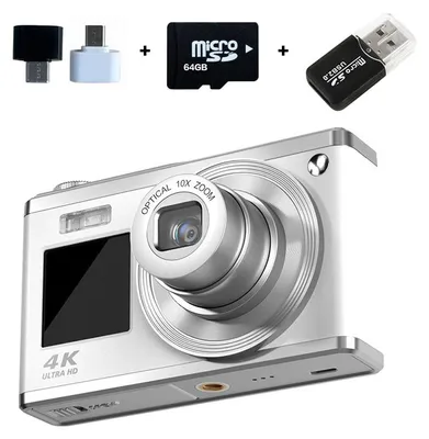 Produktbild von ZELURXX 4K Digitalkamera 60 MP, Kompaktkamera mit Dual-IPS-Display, 10-facher optischer Zoom, 6-facher Digitalzoom, Blitz