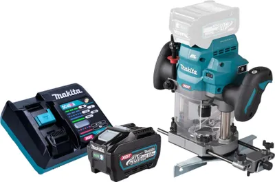 Produktbild von Makita RP 001 GT101 Akku Oberfräse 40 V max. 12 mm Brushless + 1x Akku 5,0 Ah + Ladegerät