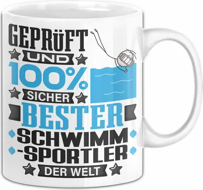 Produktbild von Schwimmsportler Geschenk Lustiger Spruch für Schwimmsportler Geschenkidee Bester Schwimmsportler Der Welt (Weiß)