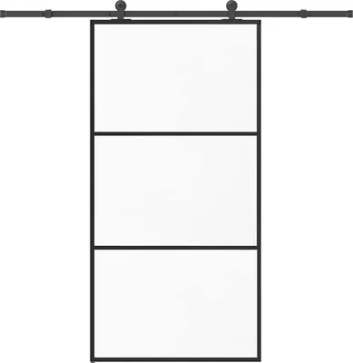 Obrázok produktu pre Posuvné dvere s kovaním 102x205 cm ESG sklo a hliník