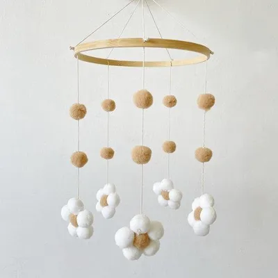 Produktbild von Windspiel für Babyzimmer, Windgong für Kinderzimmer, Mobielpompon, Dekoration für Babykamer