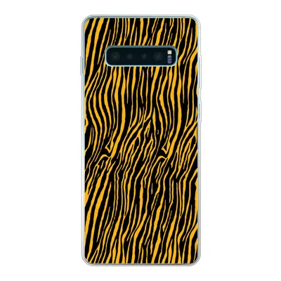 Produktbild von MuchoWow® Handyhülle Schutzhülle Hülle für Samsung Galaxy S10 Lite Tigerdruck - Schwarz - Orange Silikon Softcase Handy Hülle - Schutz