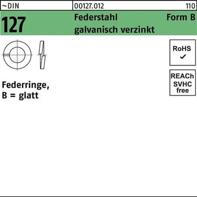 Produktbild von Reyher  Federringe DIN 127 Federst. B 10 galv. vz (1000 Stück)