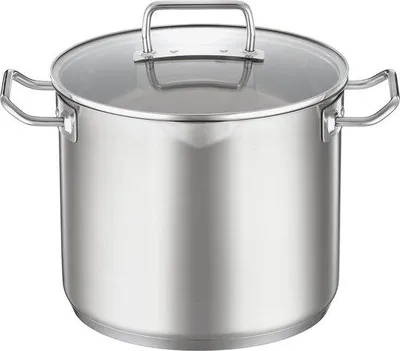 Zdjęcie produktu dla Garnek ze stali nierdzewnej o średnicy 24 cm z pokrywką szklaną