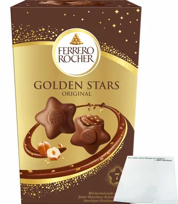 Produktbild von Ferrero Rocher Golden Stars (80,5g Packung) + usy Block