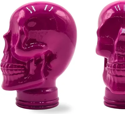 Obrázek produktu pro Skleněný stojan na sluchátka DEADHEAD| 26cm skleněná plastika hlavy | barva: OP2 růžová