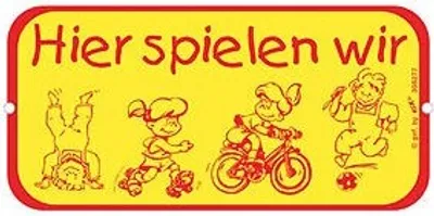 Produktbild von Hinweisschild - Hier spielen wir - 308277 - 14,6cm x 7,5cm - Kinder