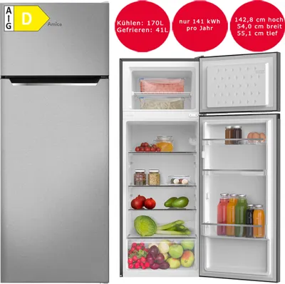 Produktbild von Amica - DT 374 170 E - Kühl-Gefrierkombination - Edelstahloptik
