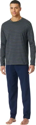 Produktbild von langer Schiesser Pyjama anthrazitblau