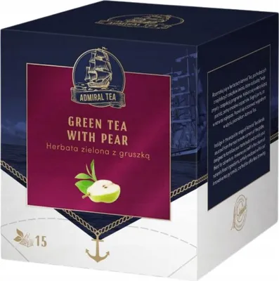 Zdjęcie produktu dla Herbata zielona Adm Tea o smaku gruszki 15 torebek