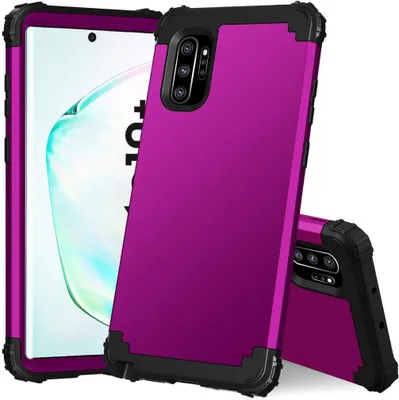 Produktbild von Galaxy Note 10+ Plus Hülle, LaimTop Heavy Duty 3 in 1 Hybrid Hart PC Flexibel TPU Silikon Stossfest Kratzfest Tasche Schutzhülle für Samsung Galaxy Note 10 Plus / Note 10+ 5G Lila