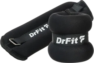 Zdjęcie produktu dla DrFit Obciążniki do ćwiczeń na kostki i nadgarstki 2 kg (para) czarne