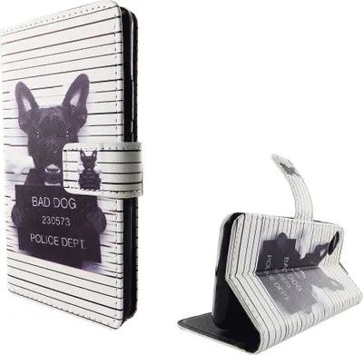 Produktbild von Handyhülle Tasche für Handy Wiko Sunny Böser Hund Weiß