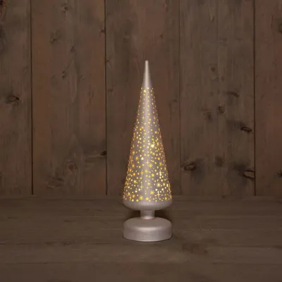Productafbeelding van B.O.T. Tree Glass Matt Champagne With Stars 9X30 cm kerstverlichting Anna's Collection