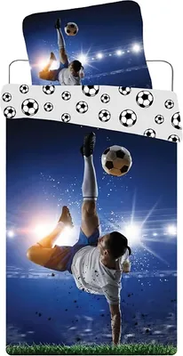Produktbild von Fußball Bettwäsche Set 135 x 200 cm, 100% Baumwolle