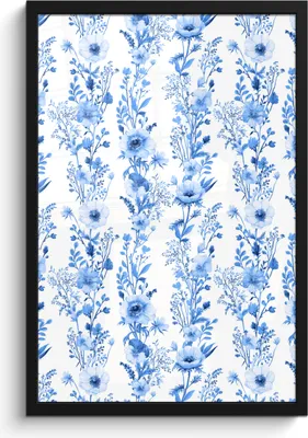 Produktbild von MuchoWow® MuchoWow® Gerahmtes Poster Blumen - Pflanzen - Blau 40x60 cm - Poster mit zchwarzem Bilderrahmen - Papierdruck - Wandbilder