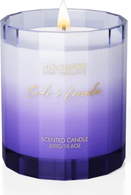 Image de Bougie d'aromathérapie M&SENSE à la lavande 300g, 60 heures de combustion