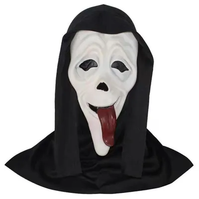 Zdjęcie produktu dla Maska na Halloween - maska w kształcie ducha z kapturem - maska horrorowa - maska zakrywająca całą głowę - wymiary 40x20 cm - idealna na Halloween, karnawał, imprezy kostiumowe, cosplay i przyjęcia