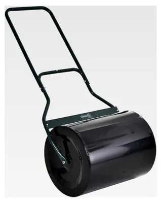 Produktbild von Rasenwalze mit U-Griff, Gartenwalze, 40 cm Durchmesser, 60 L Wasser-/Sandfüllung, Metall, Schwarz, 57 x 40 x 123 cm