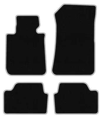 Image de Tapis de sol en moquette noir/argent pour BMW 1 E87 2004-2011 4 pièces