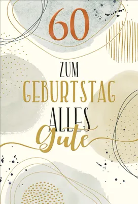 Produktbild von 60. Geburtstag Glückwunschkarte mit Briefumschlag Alles Gute