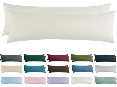 Produktbild von Kissenbezug 40x145 cm 2er Set Beige Mikrofaser mit Reißverschluss