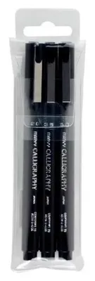 Image de Stylos de calligraphie à pointe fine, 3 épaisseurs, lot de 3 - Marvy