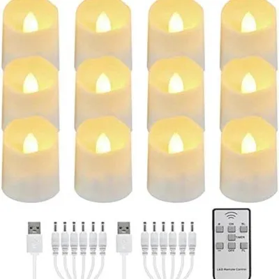 Image de Bougies chauffe-plat LED rechargeables