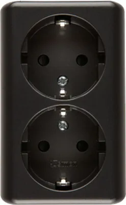 Immagine prodotto di Presa doppia SCHUKO da esterno antracite opaco contatto Simon 54 Premium EGSZ2NZ/48