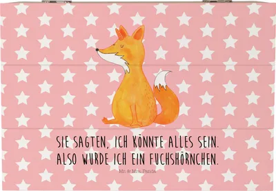 Produktbild von Mr. & Mrs. Panda Holzbox Einhorn Wunsch 22 x 15 cm - Rot Pastell - Geschenk, Unicorns, Holztruhe, Füchse, Foxycorn, Schatzkiste, fotobox, Fuchs, holzschachtel, Einhörner
