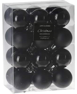 Obrázok produktu pre Sada ozdôb na vianočný stromček čierna 24 ks. 3 cm