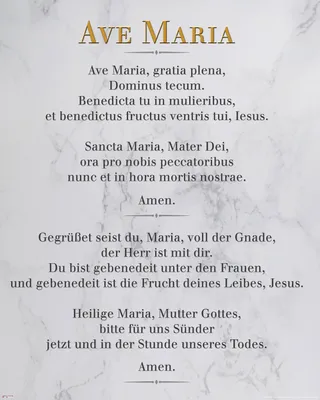 Produktbild von Ave Maria - Marmor Weiß - Inspirations Mini Poster Plakat Druck - Größe 40x50 cm