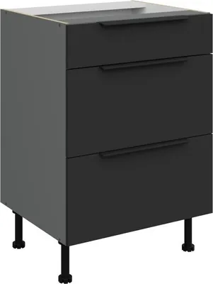 Image de Meuble à tiroirs LUNARA - largeur 60 cm, noir/anthracite