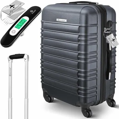 Produktbild von Famanu Reisekoffer mit Hartschale und Kofferwaage - 66 cm Trolley mit Zahlenschloss und 4 Rollen