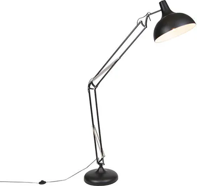 Zdjęcie produktu dla Industrialna lampa podłogowa czarna regulowana - Hobby