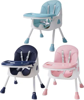 Produktbild von Baby Hochstuhl - Kinder Hochstuhl mit Tablett - 5-fach höhenverstellbar - Klappbar - Gepolsterter Sitz - 80 kg Tragkraft - 6 Monate–6 Jahre - Rosa