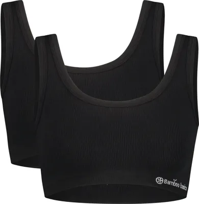 Produktbild von Bamboo Basics Rib BH Ruby - Black - 2-Pack, Farbe:Black, Größe:XL