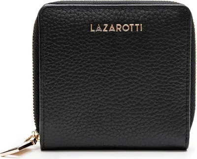 Produktbild von Lazarotti Leder Geldbörse Bologna Leather Zip Wallet With 6 Card Slots Black schwarz