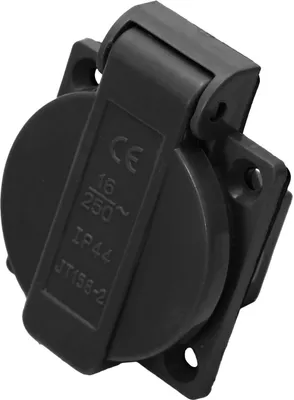 Produktbild von Einbausteckdose Blau Schwarz IP44 Schuko 230/250V 16A Steckdose Anbausteckdose Schwarz