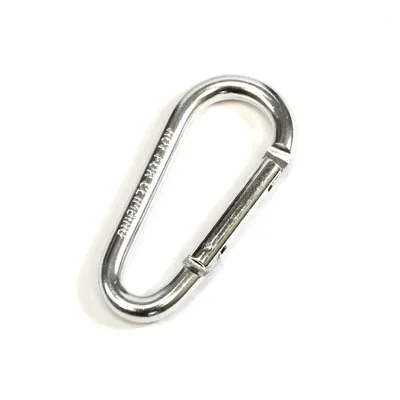 Produktbild von 10 Alu- Karabinerhaken, 50 x 5mm Silber Karabiner Feuerwehrkarabiner
