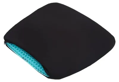 Productafbeelding van Gelkussen - Vermindert rugpijn - Wasbare hoes - Geschikt voor elke stoel - 41x37x4CM - Ademend honingraatdesign - Zitkussen