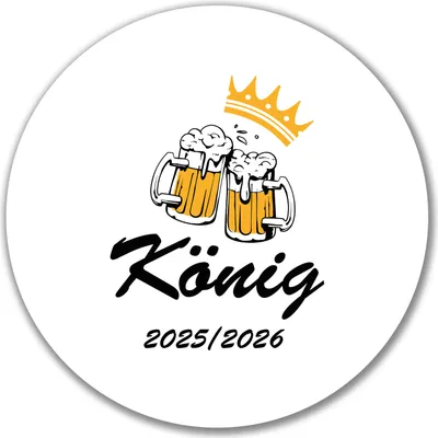 Produktbild von Huuraa Aufkleber König 2025/26 Schützenfest 10cm rund Sticker Geschenkidee