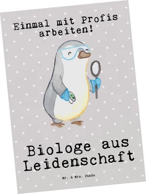 Produktbild von Mr. & Mrs. Panda Postkarte Biologe Leidenschaft - Grau Pastell - Geschenk, Ansichtskarten, Bachelor, Postkarten, Witzig, bildkarte, Biologie, Beruf, Grußkarte, Spruch