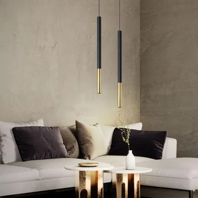 Produktbild von LED Pendelleuchte, Stahl, schwarz-gold, H 110 cm