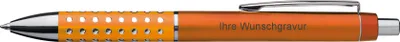 Produktbild von Kugelschreiber mit Gravur / "Glitzer" / Farbe: orange