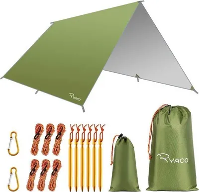 Produktbild von Famanu Campingzeltplane 3 m x 3 m - wasserdicht, UV-Schutz, leicht und kompakt