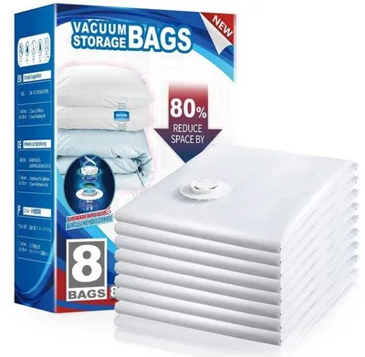 Obrázek produktu pro Vakuové úložné pytle – sada 8 kusů pro oblečení